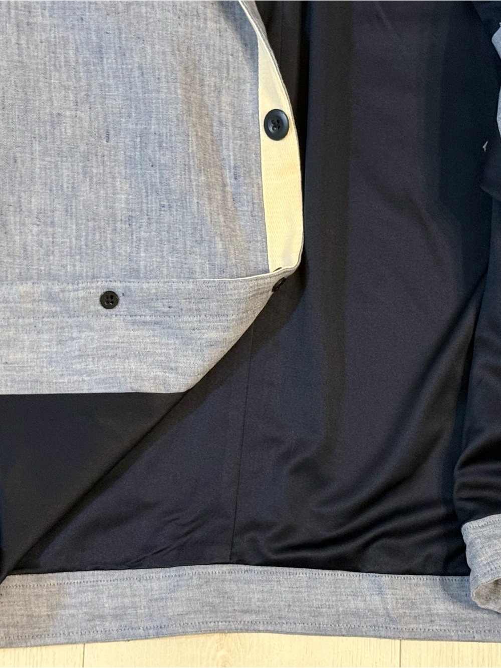 Express Light Blue Button-Front Shirt Jacket - Picture 5 of 11